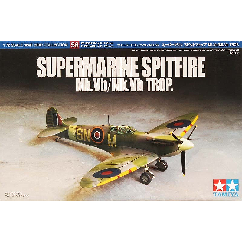 Model Kit Spitfire - Tamiya Plastic Assembly modello militare 1/72