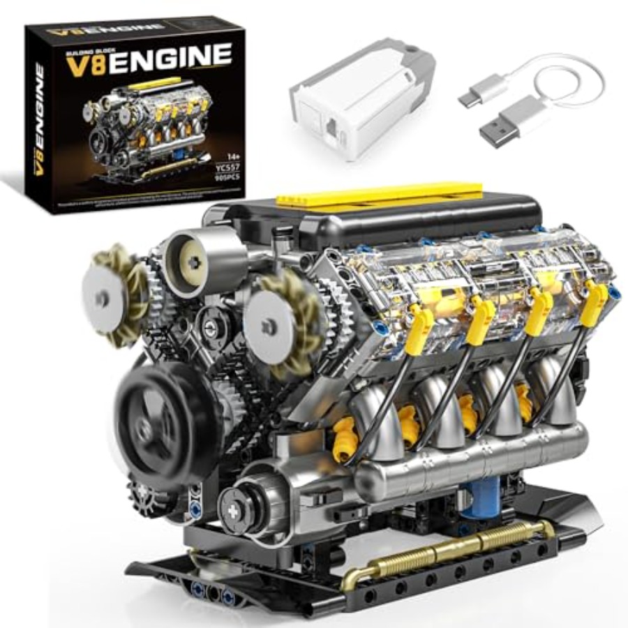 Model Kit V8 Engine - Kit Modello Motore V8 Funzionante, Set