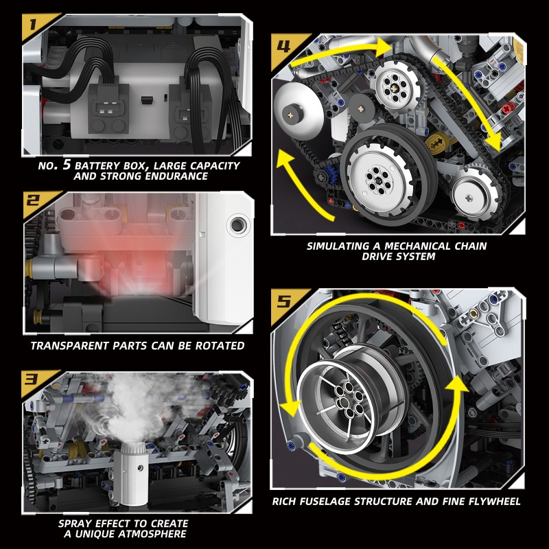 Motore V8 motorizzato 3201 pez - Model Kit V8 Engine recensione e prezzo
