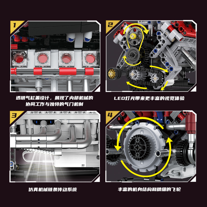 Set di Costruzioni K96207 F40L - Model Kit V8 Engine recensione e prezzo
